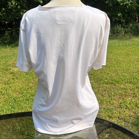 HARLEY DAVIDSON womens short sleeve shirt white with eagle in sequins, large - Picture 6 of 8